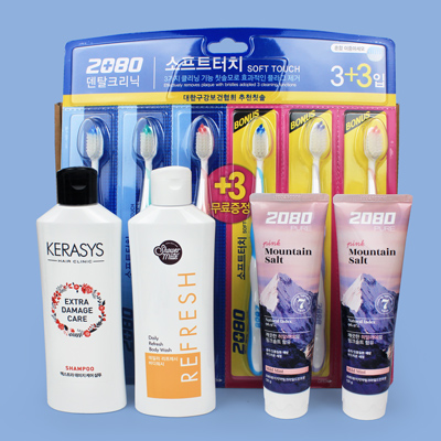 2080 소프트터치 이중 미세모 칫솔 6개입 5종세트