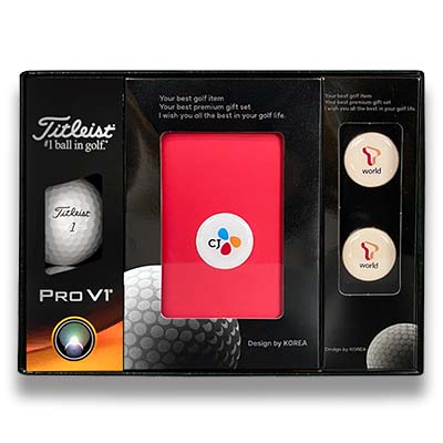 타이틀리스트 Prov1골프공3알+에폭시볼마커자석클립2set+골프파우치