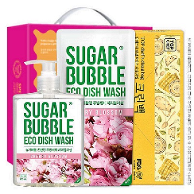 슈가버블 주방세제470펌프 주방280리필 크린백 3종세트