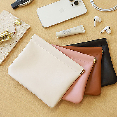 모모카멜 PU 자동 닫힘 파우치 중형 (GP01M)