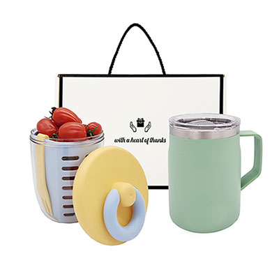 웰세스 링 후르츠팟 [W6902] 1P + 이중 스텐 머그컵 [W5502] 1P 세트