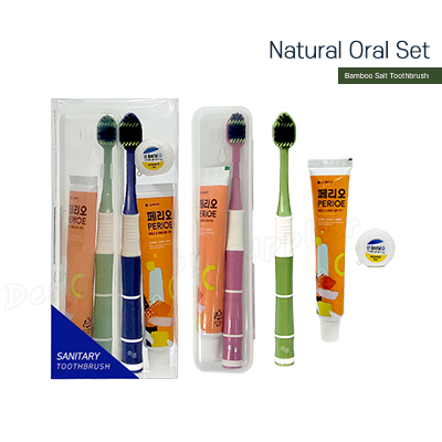 대박 일자 죽염광폭LG칫솔치약x2p 치실세트