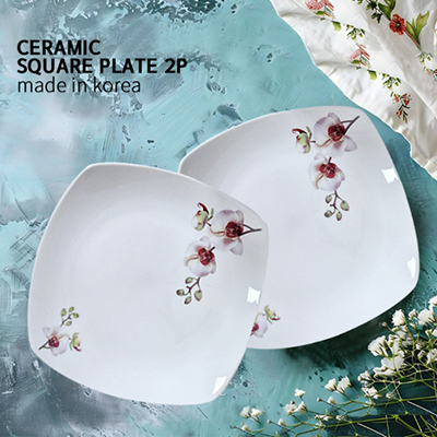 호접란 사각접시2p-6인치