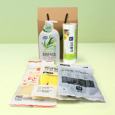 프리미엄 친환경 주방세제 허브식초 470g 면코팅고무장갑 5종세트