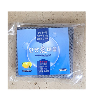 물만 묻히면 거품이 생기는 일회용 수세미 한장애버블 5매