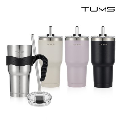 텀스 더 뉴 메가 텀블러 900 4종(900ml+손잡이+스트로우 방수뚜껑+스텐 스트로우)