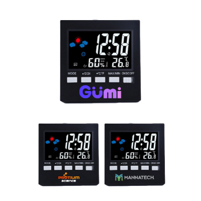 [2159] 컬러 디스플레이 음성제어 알람시계 9.2x9.2x3.9cm