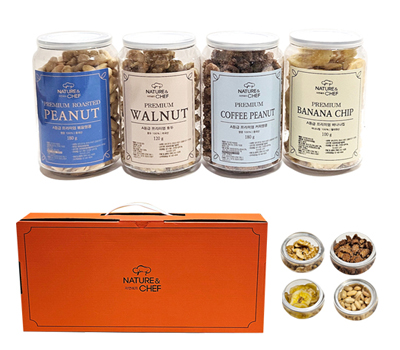[자연쉐프 견과4종]선물용케이스/스티커부착가능
