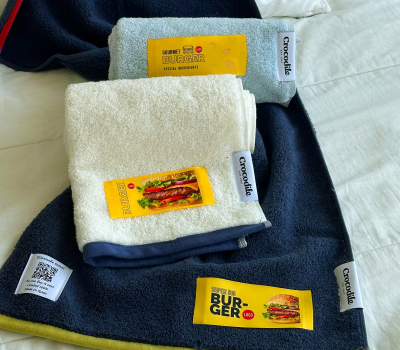 크로커다일 투톤클래식 라벨 호텔타올 3매세트 200g