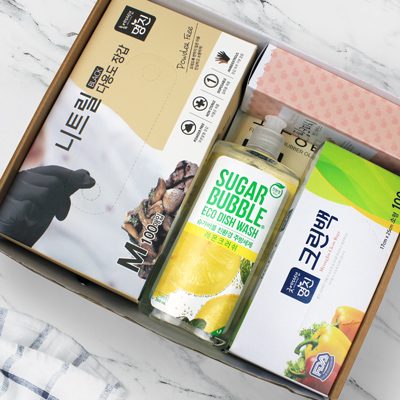 니트릴장갑 100매 주방세제 6종세트