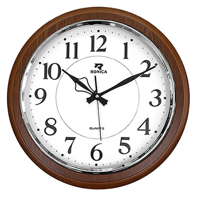 로니카무소음월넛도금링벽시계 MD4201