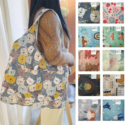 빅사이즈 고급형 투포켓 로맨스 폴딩 에코백