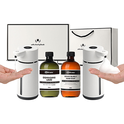 웰세스 WG-153F 대용량 젤 자동디스펜서1P+주방세제1P+대용량 버블 자동디스펜서1P+핸드워시1P 선물세트