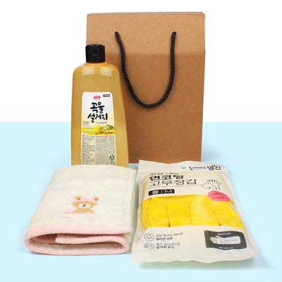 주방용품 3종세트 주방타올 주방세제 고무장갑