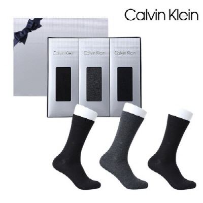 [캘빈클라인] 신사양말 단색 3족 세트_프리미엄라인