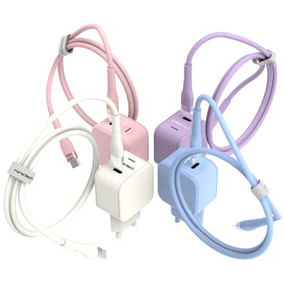 [로랜텍] 파스텔 PPS 초고속 C타입 충전기 C to C 케이블세트 (1.2m / 2.4m) 1P