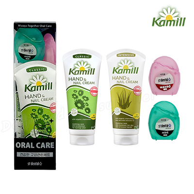 오랄핸드케어 5호 카밀핸드크림100mlx2p 스펀지치실50Mx2p세트