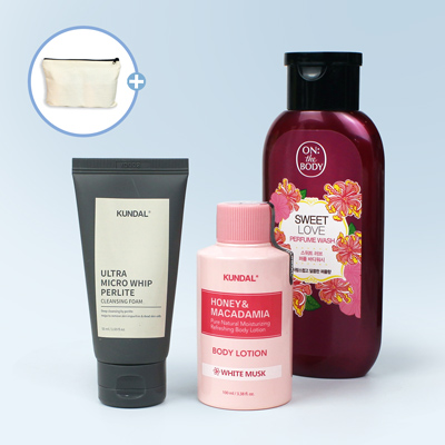 LG생활건강 온더바디 바디워시 바디로션 클렌징폼 3종