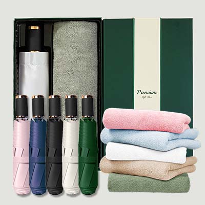 라이트핏 블랙그립 3단수동 암막양우산+보송보송데일리 순면타올 135g 우산타올 선물세트