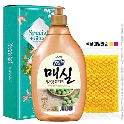 참그린매실500용기 망사수세미 2종