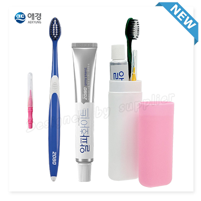 뉴따봉 애경2080클린미세모 2080화이트치약 치간1p 칫솔치약세트