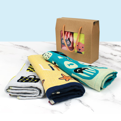 순면 캐릭터 핸드타올 2장세트 창케이스 포함 주방타올 고리수건