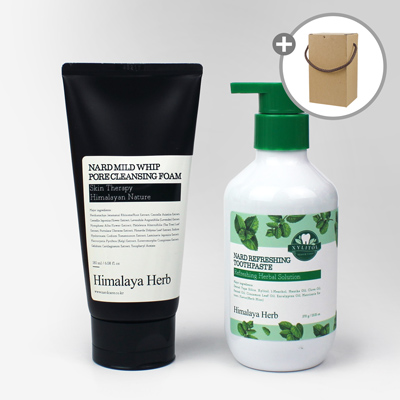 Nard 리프레싱 치약 펌핑형 370g 클렌징폼 180ml 2종세트