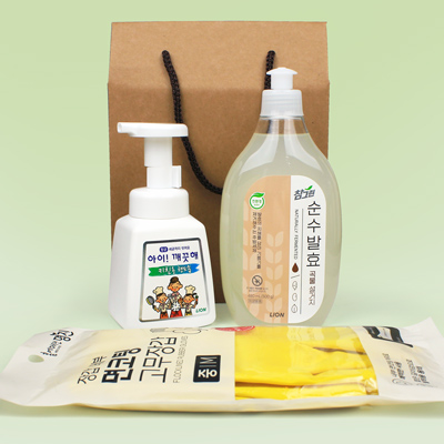 주방세제 고무장갑 주방전용 핸드워시 3종세트