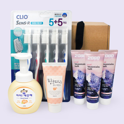 크리오 미세모칫솔 10개  핑크솔트 치약 세트