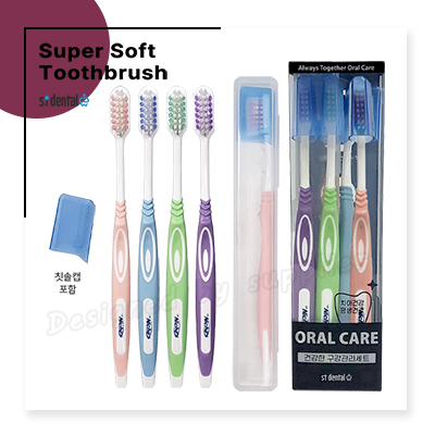 오랄케어 큐빅 니치 슈퍼소프트캡칫솔5p 슬림모 구강세트
