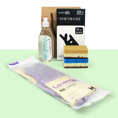 주방세제 고무장갑 니트릴장갑20매  떡수세미2개 주방선물세트