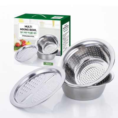 옥슨 멀티채반 믹싱볼 3P 세트 30cm
