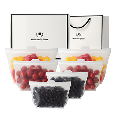 웰세스 실리콘지퍼백6종세트 (500*2개,1000*2개,1500*2개)