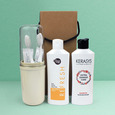 휴대용 양치컵 칫솔 치약 샴푸 바디워시 7종세트