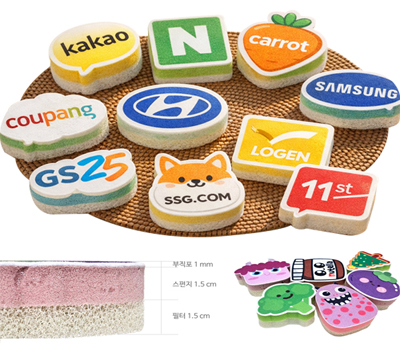 [캐릭터 수세미]제작주문/개별OPP포장/굿즈/로고형태제작