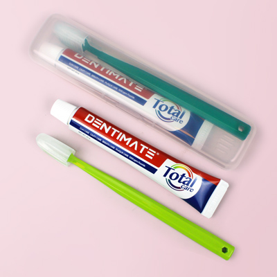 크리오 양치세트 덴티메이트 치약  크리오 미세모 칫솔 실크1도인쇄 포함