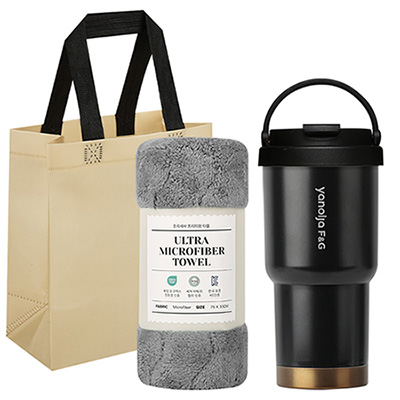 투고골드 핸들 텀블러 + 타올 선물세트