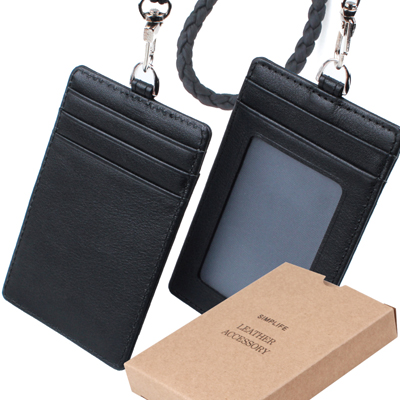 SIMPLIFE 심플라이프 소프트 소가죽 목걸이 카드지갑