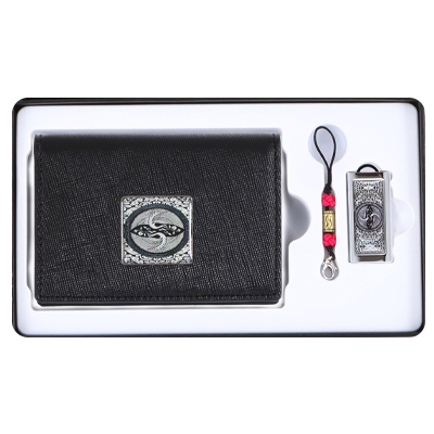 쌍학자개소가죽명함지갑+쌍학자개USB(8GB~64GB)
