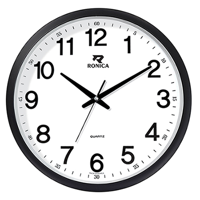 로니카무소음블랙원형벽시계 AB360
