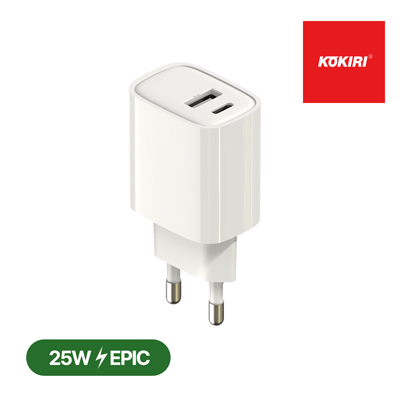 코끼리 KWC-K25PD1C1A EPIC GaN 25W A+C 2포트 초고속 충전기