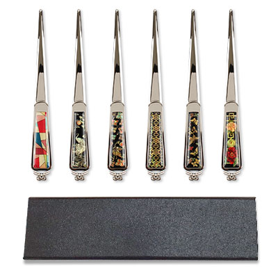 하모니 천연자개 편지칼 (조각보 / 쌍학 / 꽃나비 / 꽃당초 / 나비 / 목단)