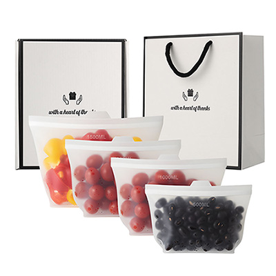 웰세스 실리콘지퍼백4종세트 (500,1000*2개,1500ml)