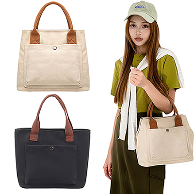 모모카멜 레트로 심플 캔버스백 HE40