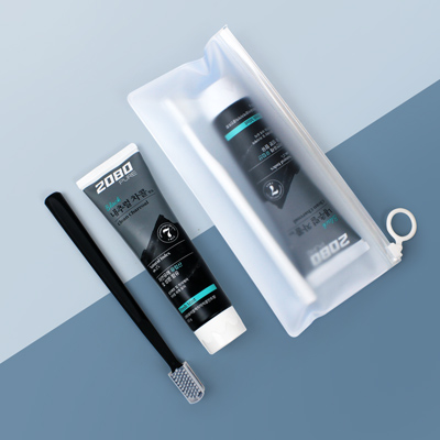 2080 챠콜치약 125g Nard 칫솔 지퍼백 세트