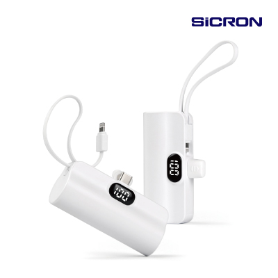 시크론 도킹형 듀얼 LED 디스플레이 보조배터리 5,000mAh CC-510 (C타입메인)