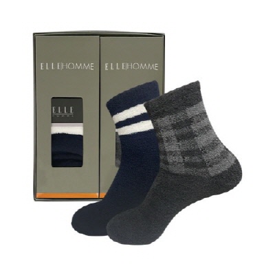[엘르] 남성 수면양말 2족세트_색상랜덤