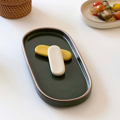 포설 타원접시 3color