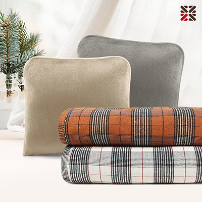 타탄더블양면 쿠션담요A
