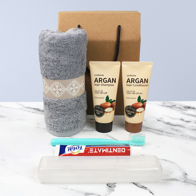 여행용 세면용품 기라로쉬 코마사타올 200g 샴푸 컨디셔너 치약칫솔세트